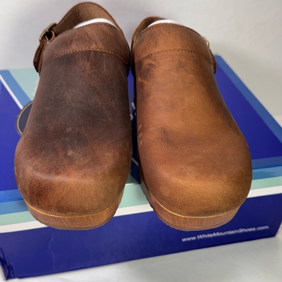 White Mountain Shoes Being Leather Clog comfy summer spring classic casual style - Picture 4 of 10